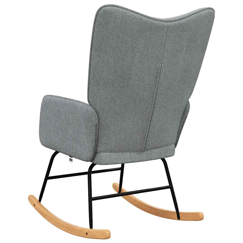 Silla mecedora de tela gris claro