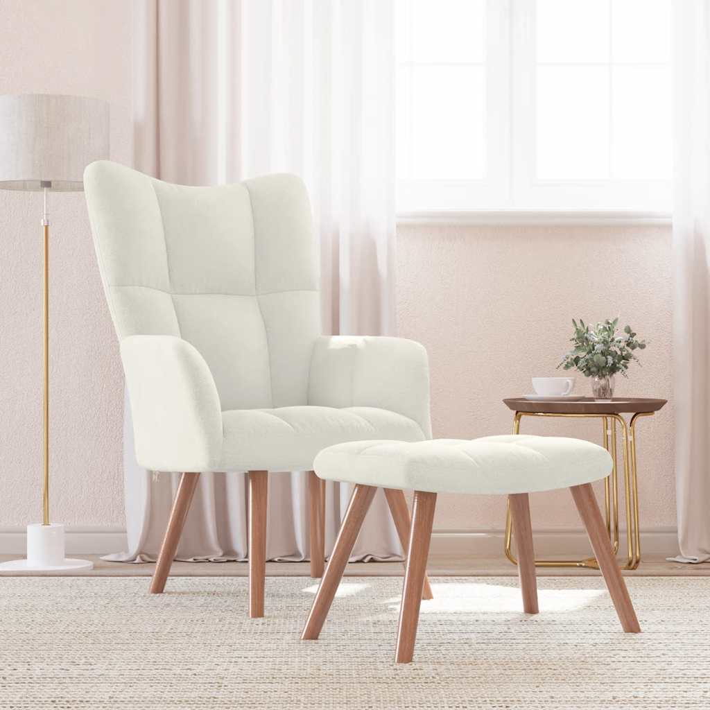 Relax armchair with patchwork fabric stool