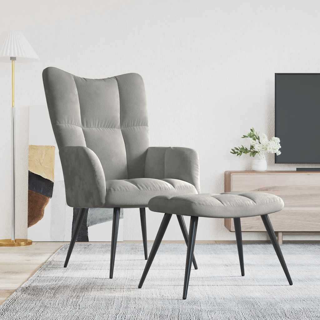 Silla de relajación con reposapiés tela patchwork