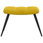 Sillón relajante con taburete de terciopelo amarillo mostaza