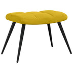 Sillón relajante con taburete de terciopelo amarillo mostaza