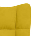 Sillón relajante con taburete de terciopelo amarillo mostaza