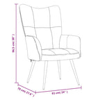 Sillón relajante con taburete de terciopelo amarillo mostaza