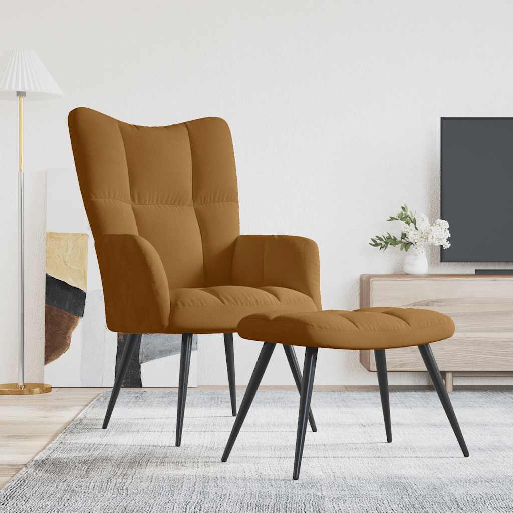 Silla de relajación con reposapiés tela patchwork