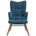 Mecedora con taburete de terciopelo azul