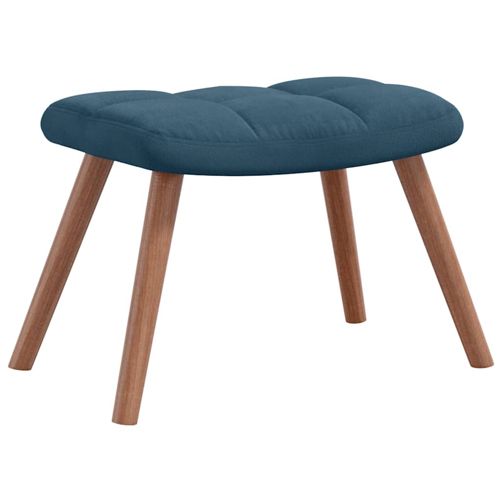 Mecedora con taburete de terciopelo azul