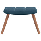 Mecedora con taburete de terciopelo azul