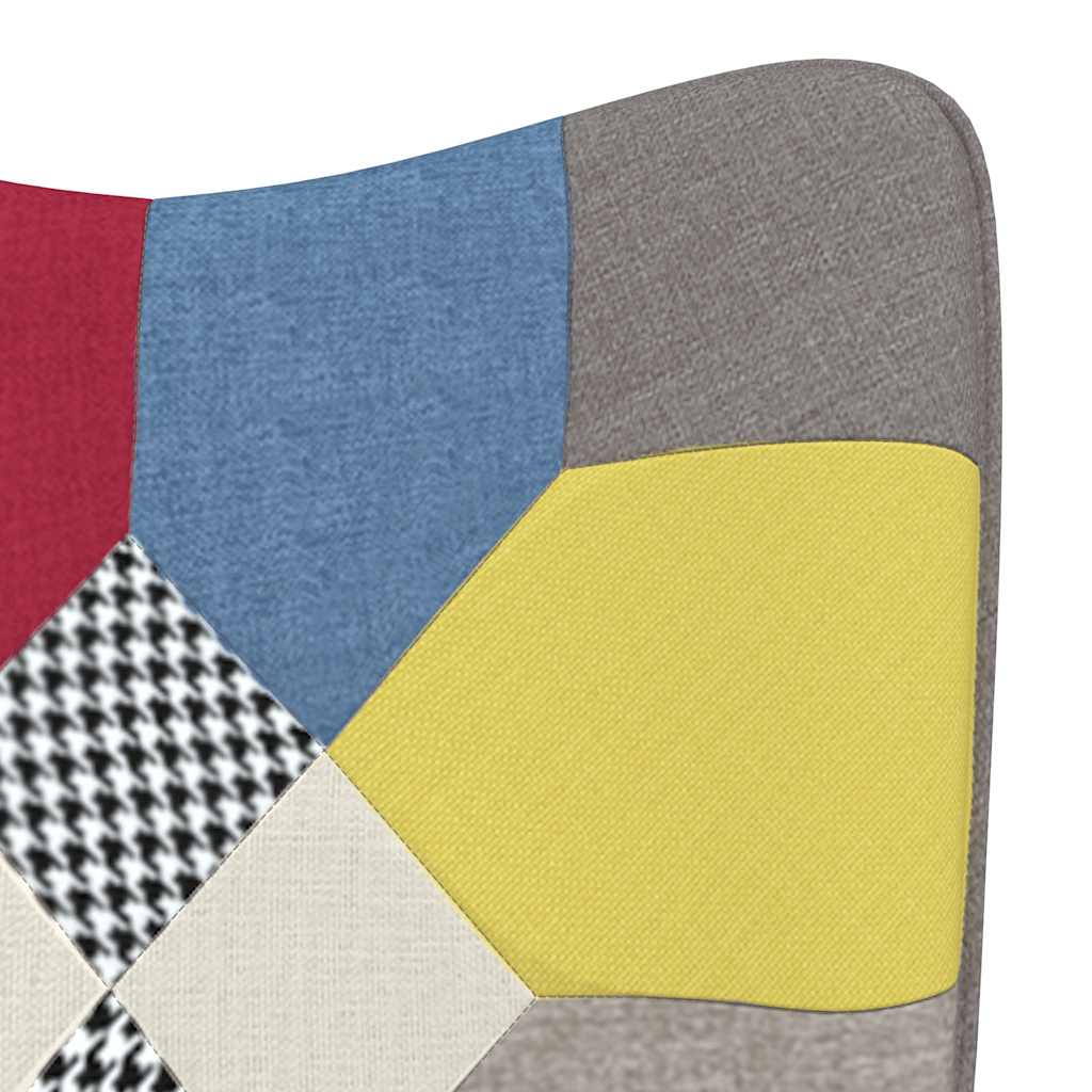 Silla de relajación con reposapiés tela patchwork