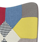 Silla de relajación con reposapiés tela patchwork