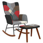 Mecedora con taburete tela patchwork