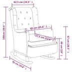 Sillón con patas mecedoras madera caucho terciopelo gris oscuro