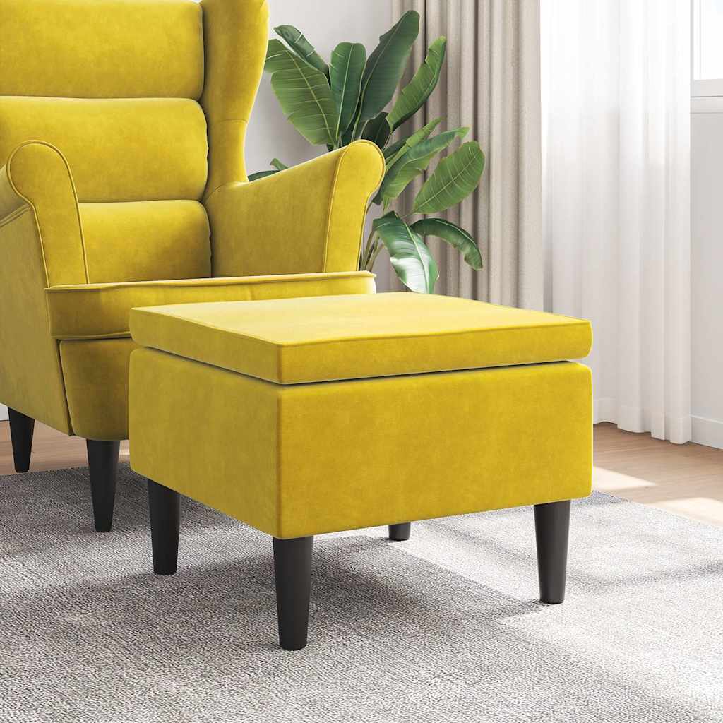 Taburete con patas de madera tapizado tejido crema