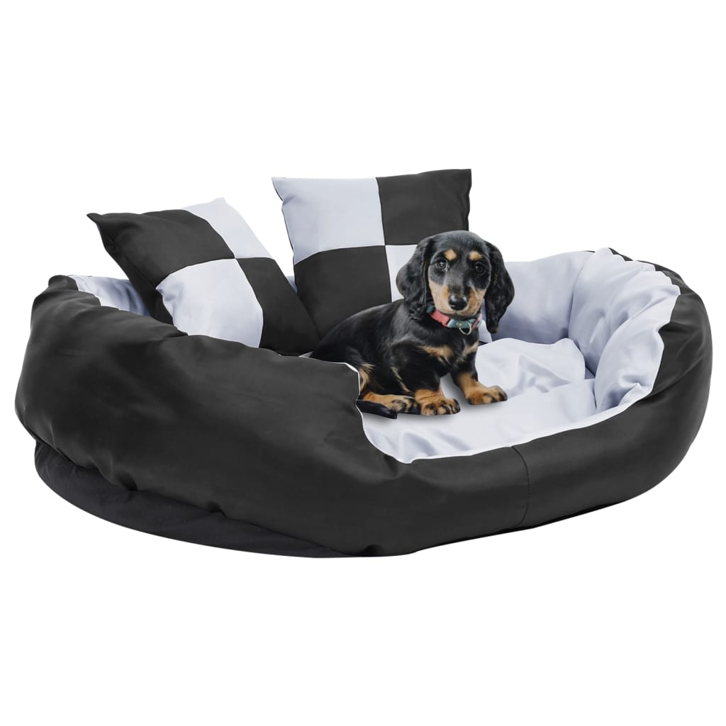 Cojín para perro reversible y lavable gris y negro 150x120x25 cm