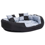 Cojín para perro reversible y lavable gris y negro 110x80x23 cm