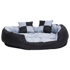 Cojín para perro reversible y lavable gris y negro 110x80x23 cm
