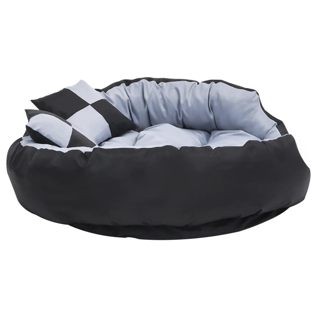 Cojín para perro reversible y lavable gris y negro 110x80x23 cm