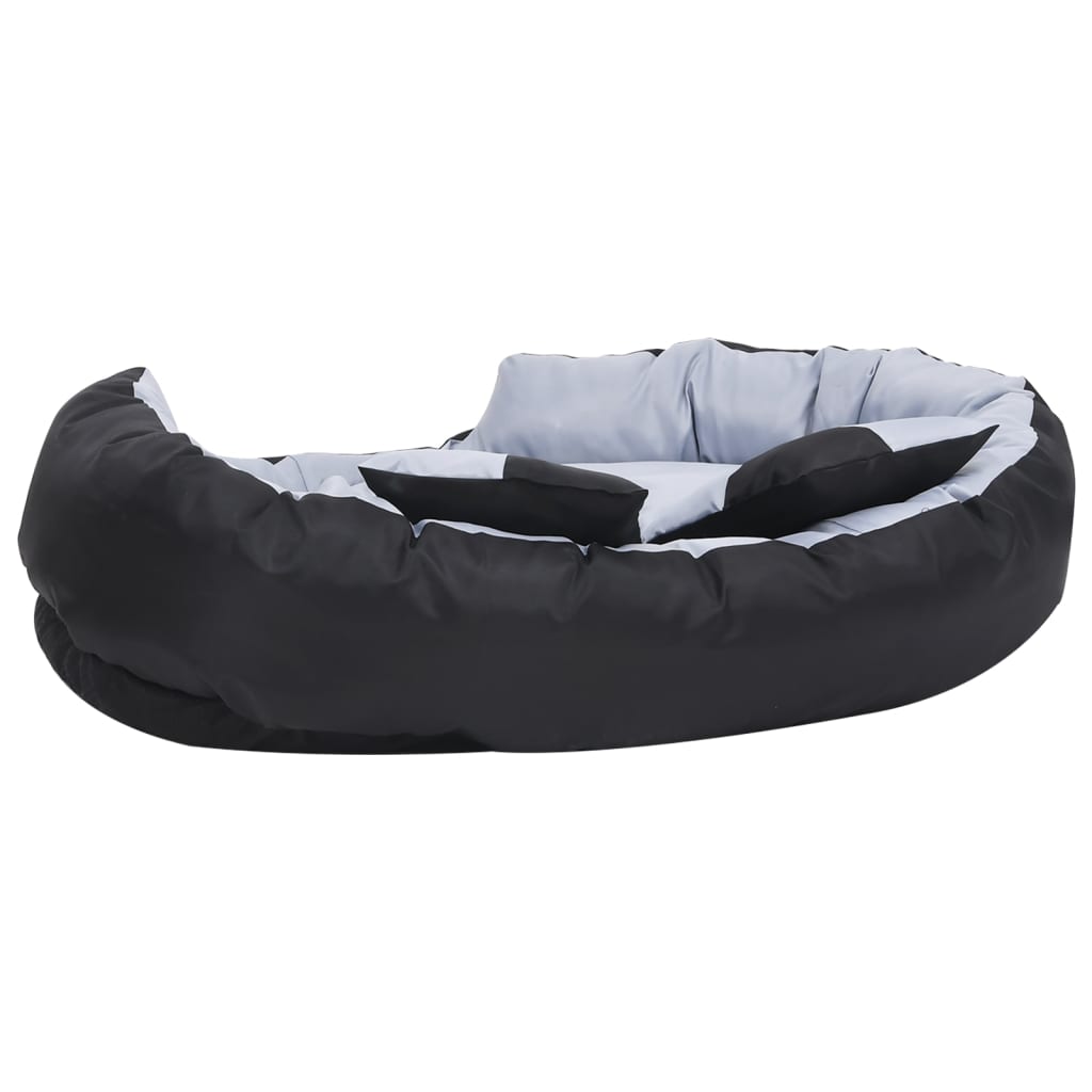 Cojín para perro reversible y lavable gris y negro 110x80x23 cm