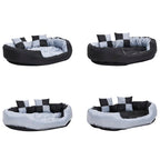 Cojín para perro reversible y lavable gris y negro 110x80x23 cm