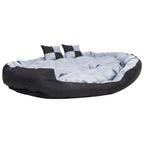 Cojín para perro reversible y lavable gris y negro 150x120x25 cm