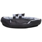 Cojín para perro reversible y lavable gris y negro 150x120x25 cm