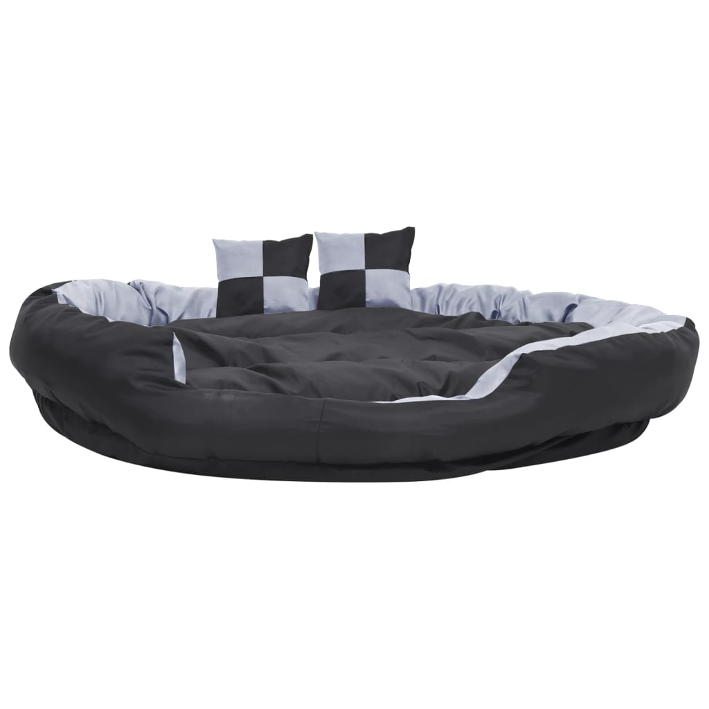 Cojín para perro reversible y lavable gris y negro 150x120x25 cm