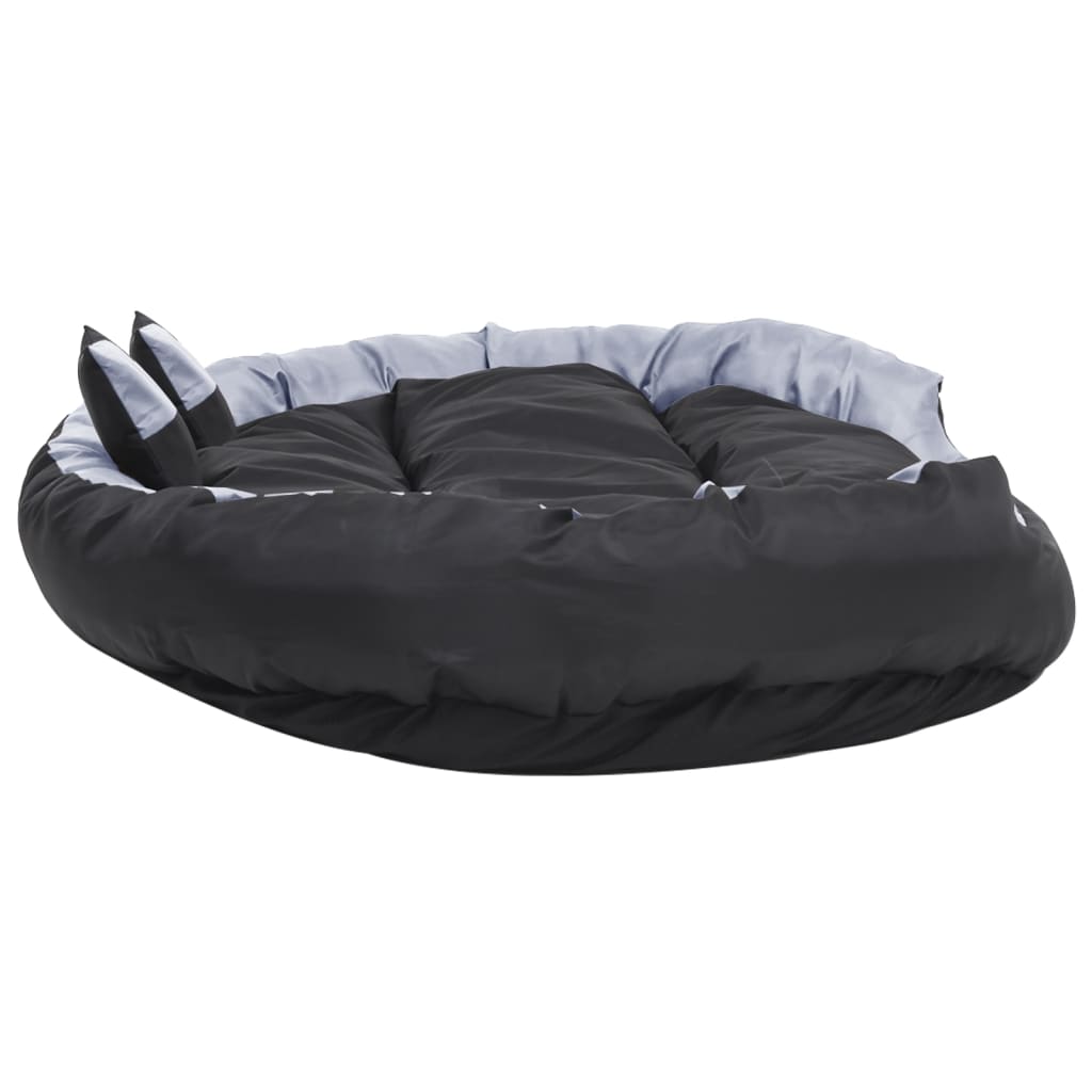Cojín para perro reversible y lavable gris y negro 150x120x25 cm