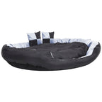 Cojín para perro reversible y lavable gris y negro 150x120x25 cm