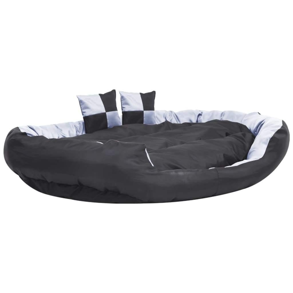 Cojín para perro reversible y lavable gris y negro 150x120x25 cm