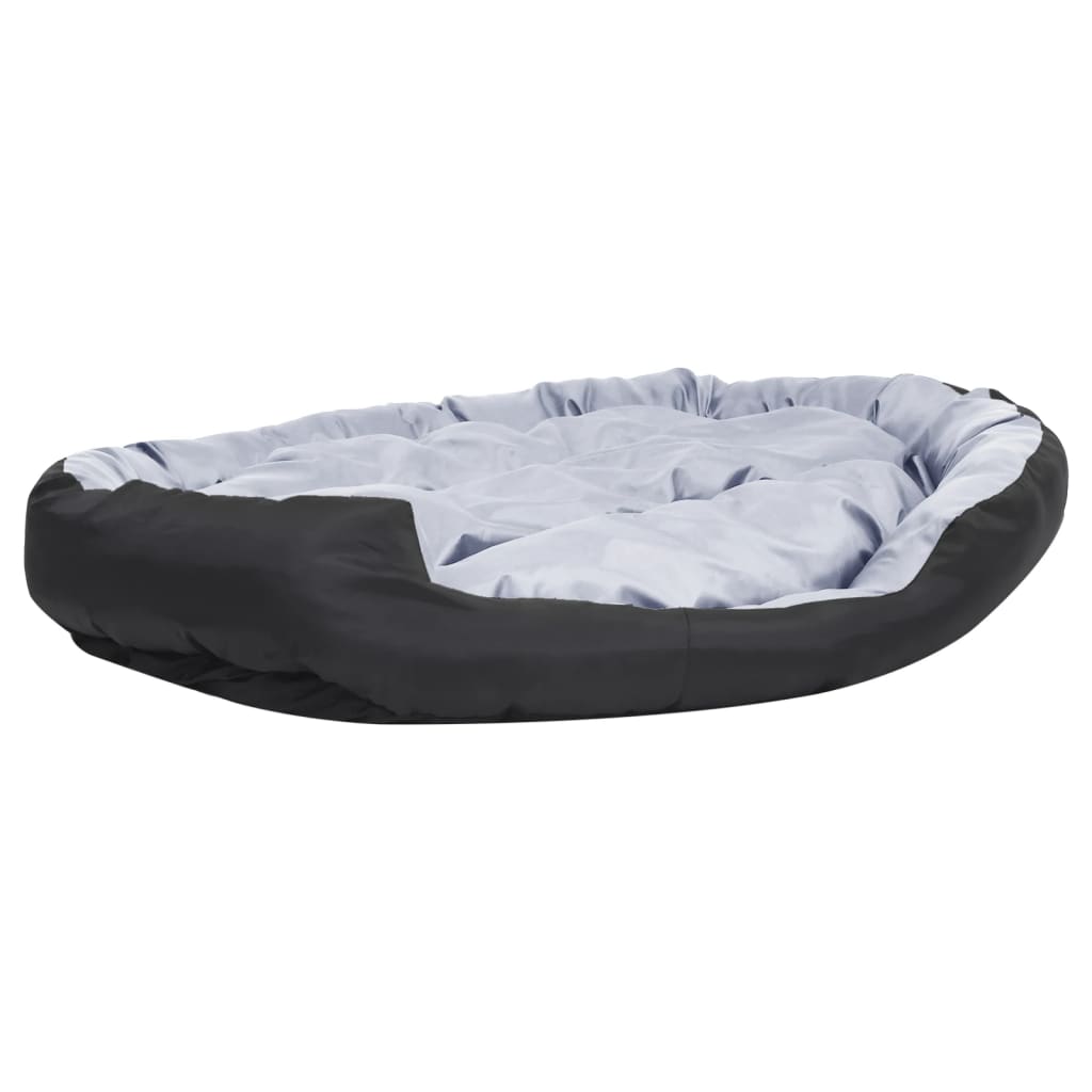 Cojín para perro reversible y lavable gris y negro 150x120x25 cm