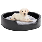 Cama para perros felpa y cuero sintético negra 90x79x20 cm