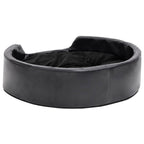 Cama para perros felpa y cuero sintético negra 69x59x19 cm