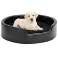 Cama para perros felpa y cuero sintético negra 69x59x19 cm