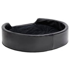 Cama para perros felpa y cuero sintético negra 79x70x19 cm