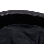 Cama para perros felpa y cuero sintético negra 79x70x19 cm