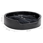 Cama para perros felpa y cuero sintético negra 79x70x19 cm