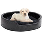 Cama para cães de pelúcia e couro sintético preta 79x70x19 cm
