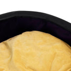Cama de perro felpa y cuero sintético negro amarillo 99x89x21cm
