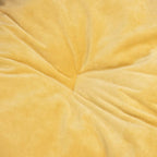 Cama de perro felpa y cuero sintético negro amarillo 99x89x21cm