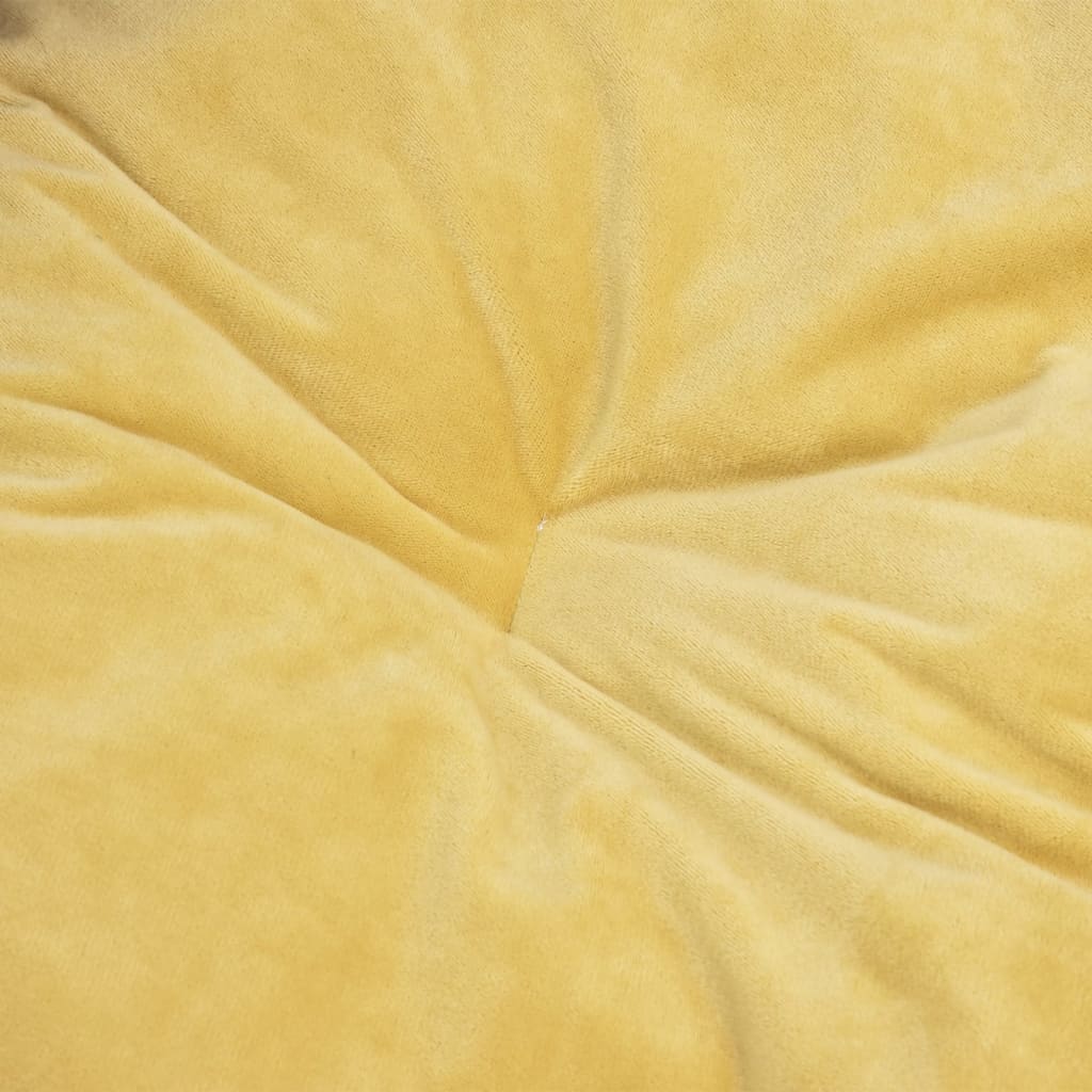 Cama de perro felpa y cuero sintético negro amarillo 99x89x21cm