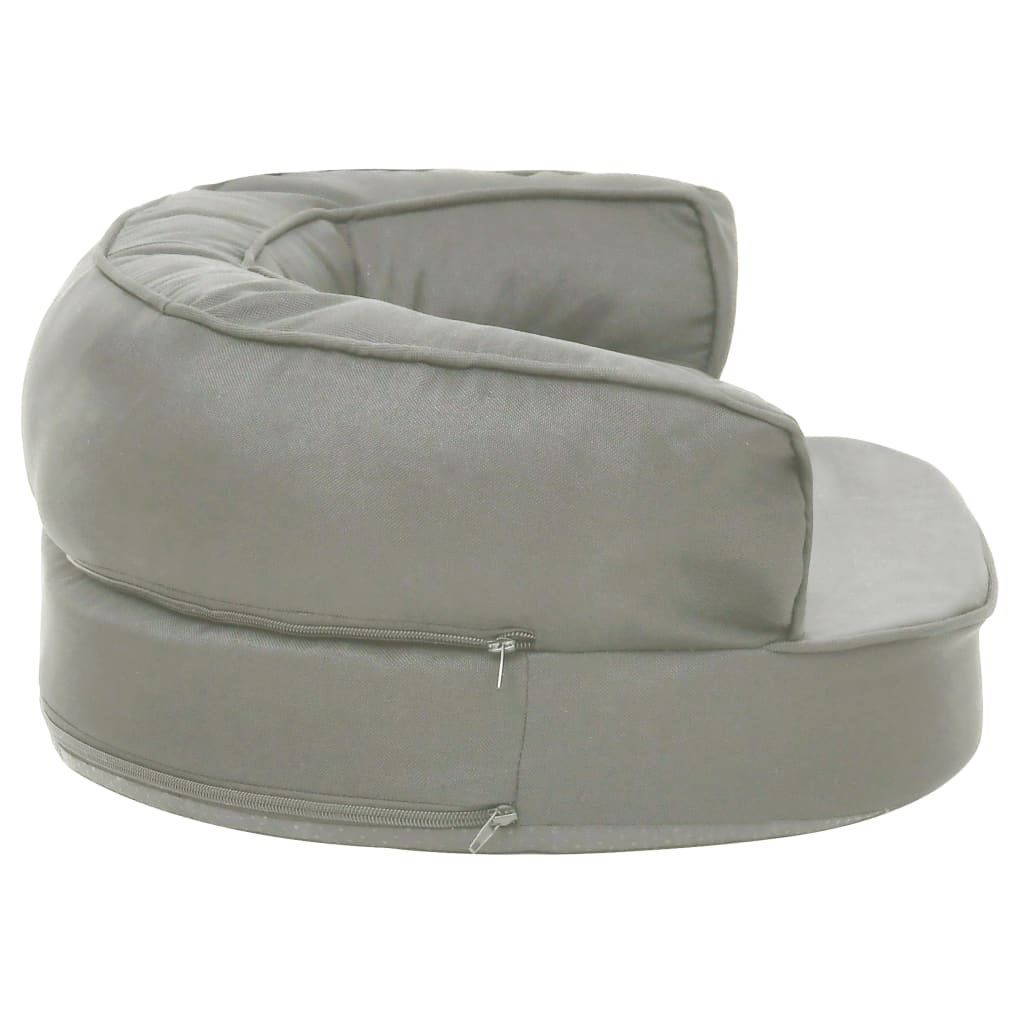 Colchón para cama de perro ergonómico aspecto lino gris 60x42cm