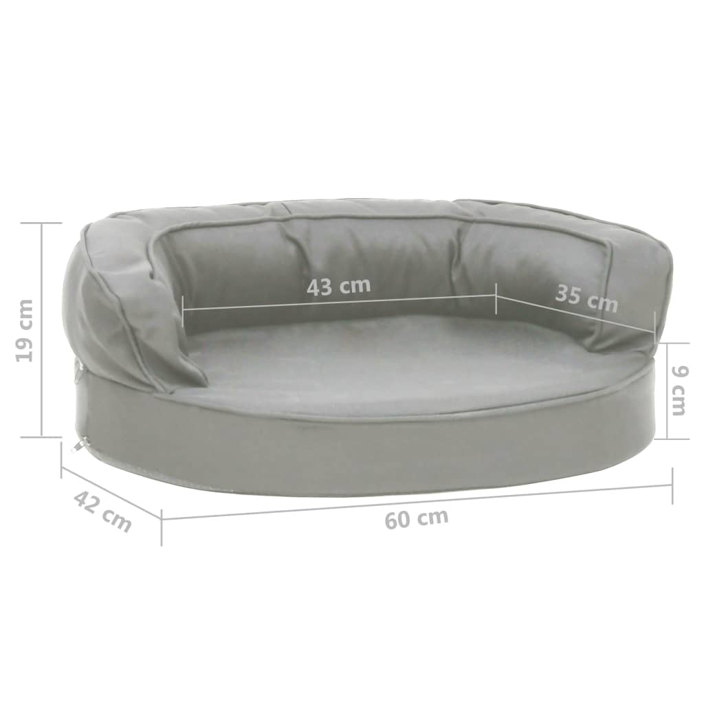 Colchón para cama de perro ergonómico aspecto lino gris 60x42cm