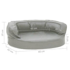 Colchón para cama de perro ergonómico aspecto lino gris 60x42cm