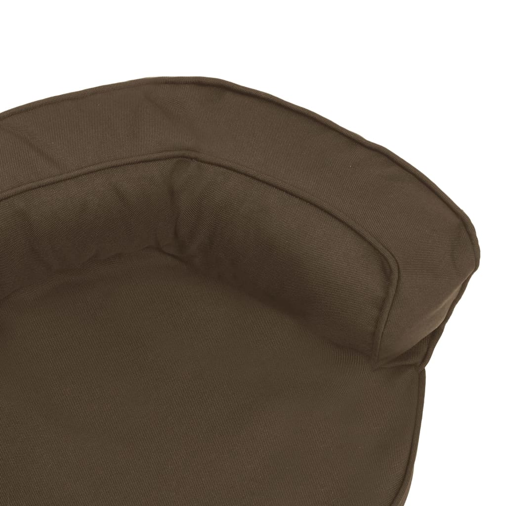 Colchón de cama de perro ergonómico aspecto lino marrón 60x42cm