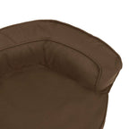 Colchón de cama de perro ergonómico aspecto lino marrón 60x42cm