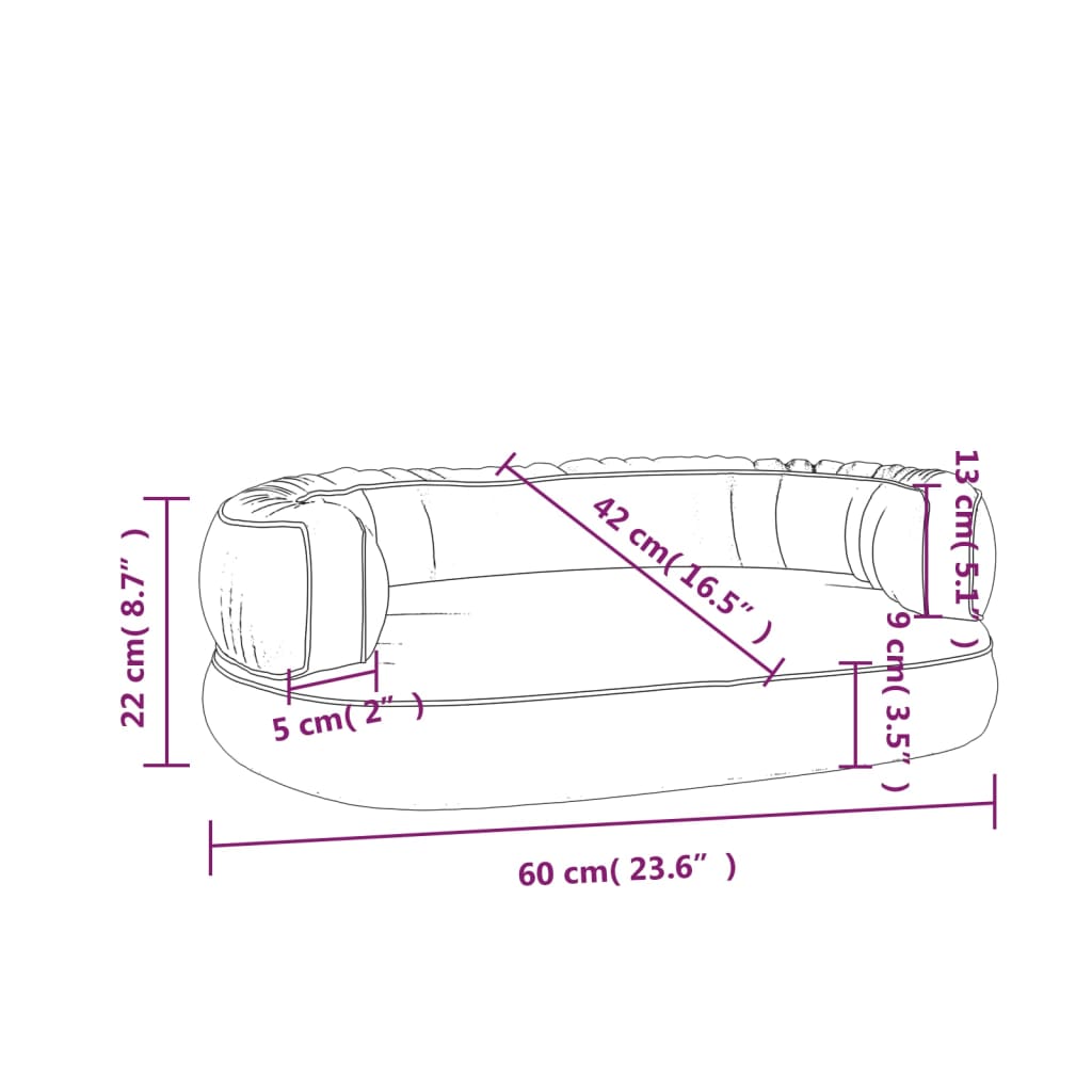 Cama para perros de espuma cuero sintético azul oscuro 60x42 cm