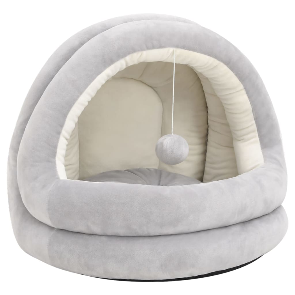 Cama para gatos color crema y gris 40x40x35 cm
