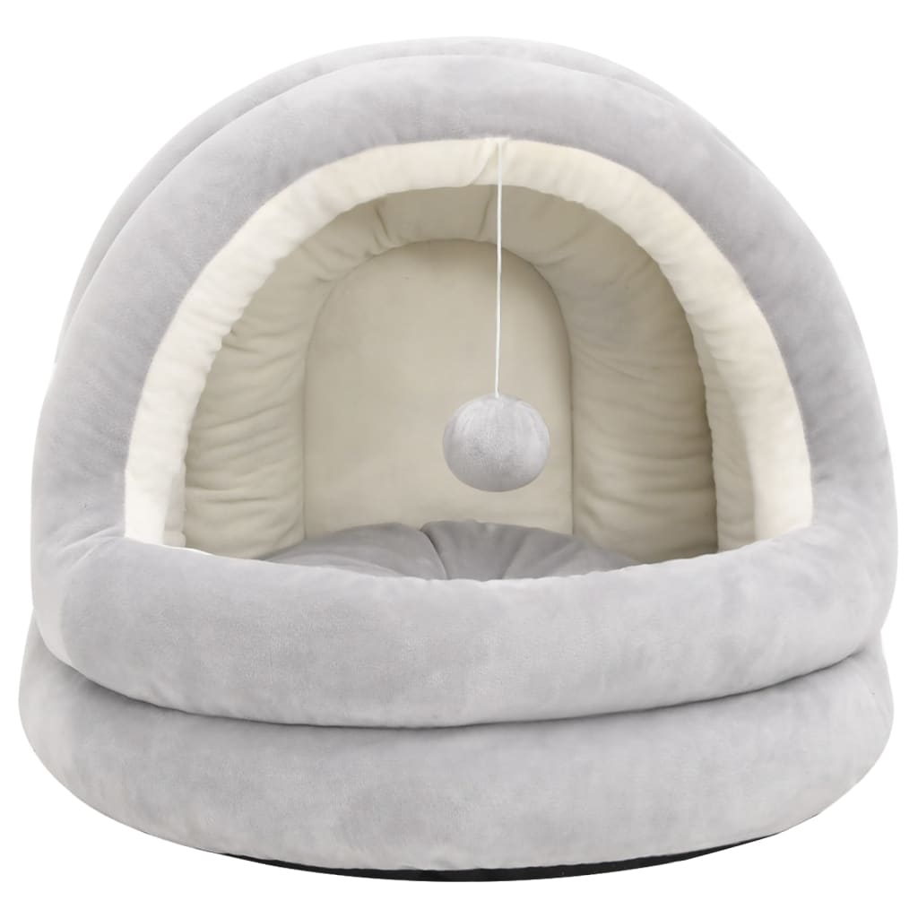 Cama para gatos color crema y gris 40x40x35 cm