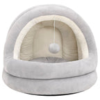 Cama para gatos color crema y gris 40x40x35 cm