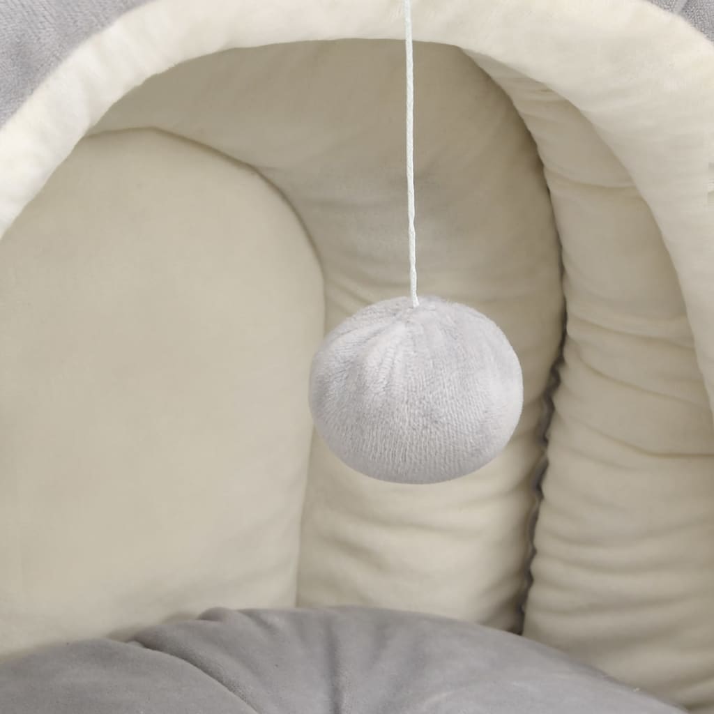 Cama para gatos color crema y gris 40x40x35 cm