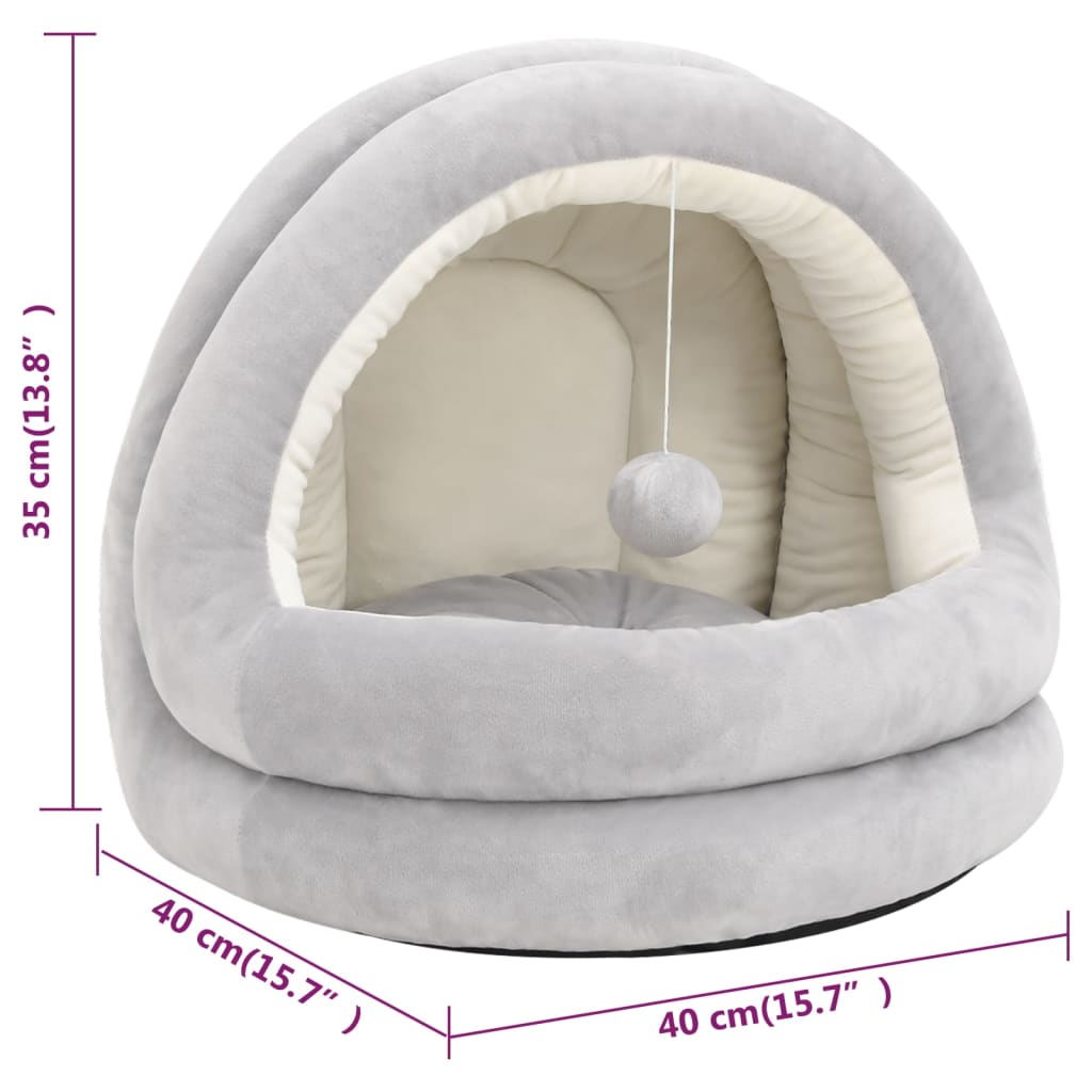 Cama para gatos color crema y gris 40x40x35 cm